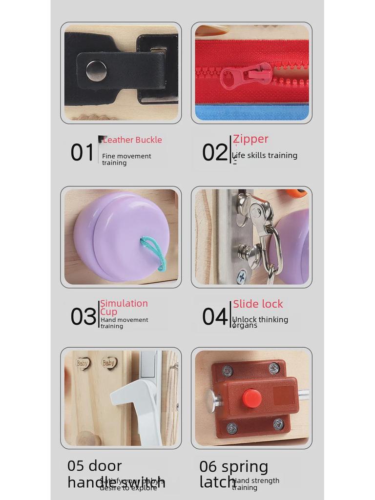 Montessori Pädagogisches Busy Board für Kinder im Vorschulalter