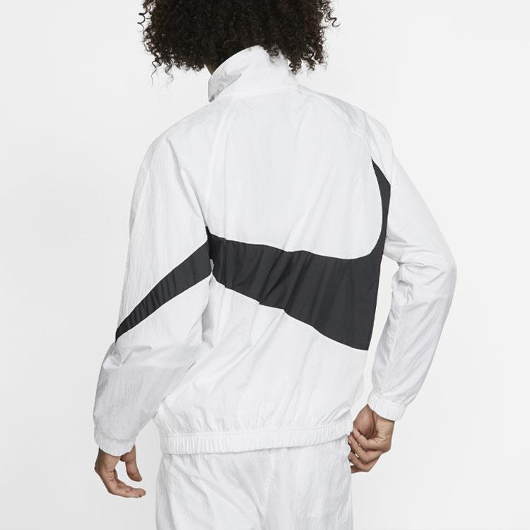 Nike Sportswear Big Swoosh Men's Loose Fit Woven Windbreaker Jacket White Black AR3133-100