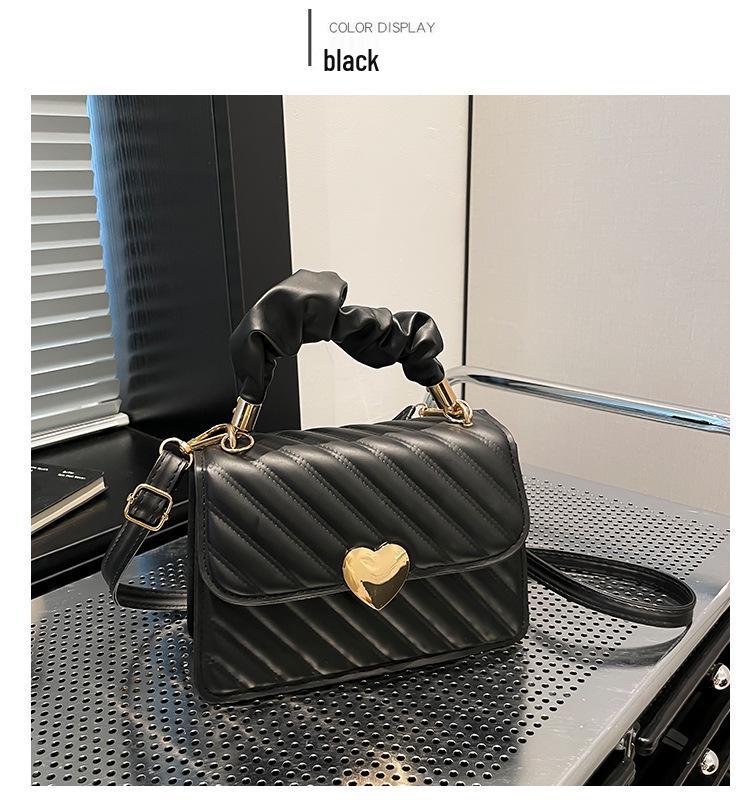 Delikatna plisowana torebka w stylu koreańskim: Wiosna 2024 Wszechstronna Mała Kwadratowa Torebka Matka-Dziecko