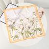 Suhang green oil painting satin scarf small square scarf women's landscape printing neck jewelry neck silk scarf scarf high sense
