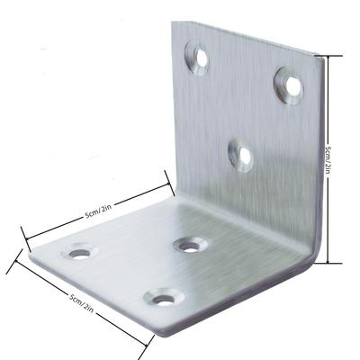 Squadrette a L per Uso Pesante, 5,08 cm x 5,08 cm x 5,08 cm - Robuste Staffe Angolari a 90° per Mobili in Legno, Scaffali e Progetti Fai-da-Te, Resistenti alla Ruggine Spazzolate