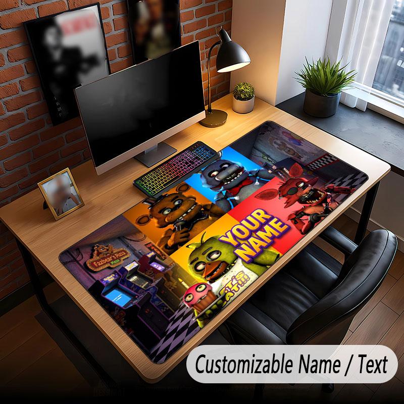 Custom Name Text Big Mouse Pad,Five Nights At Freddy’s Soft Non Slip Extended Desk Mat For Home Office