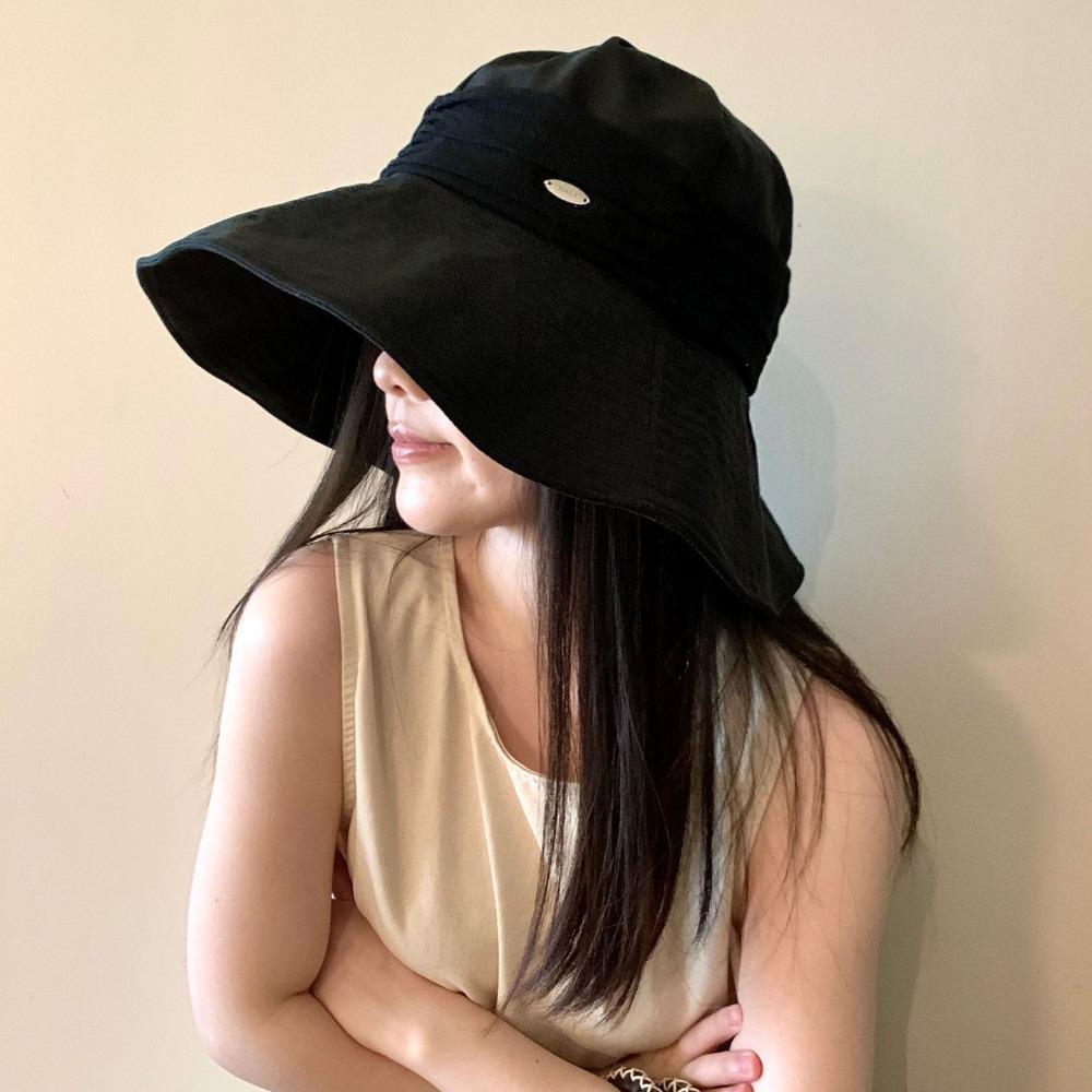 

Cotton Linen Cotton Linen Fisherman Hat Solid Color Bucket Hat Sunscreen Visor Cap Camping чёрный