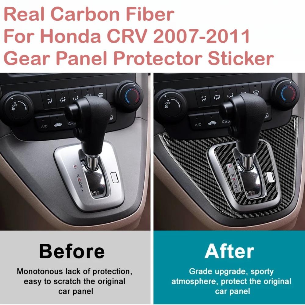 Kohlefaser-Aufkleber für Honda CRV CR-V 2007-2011 Mittelkonsole Schalthebelblende Schutzabdeckung Zierleiste Auto-Innenzubehör