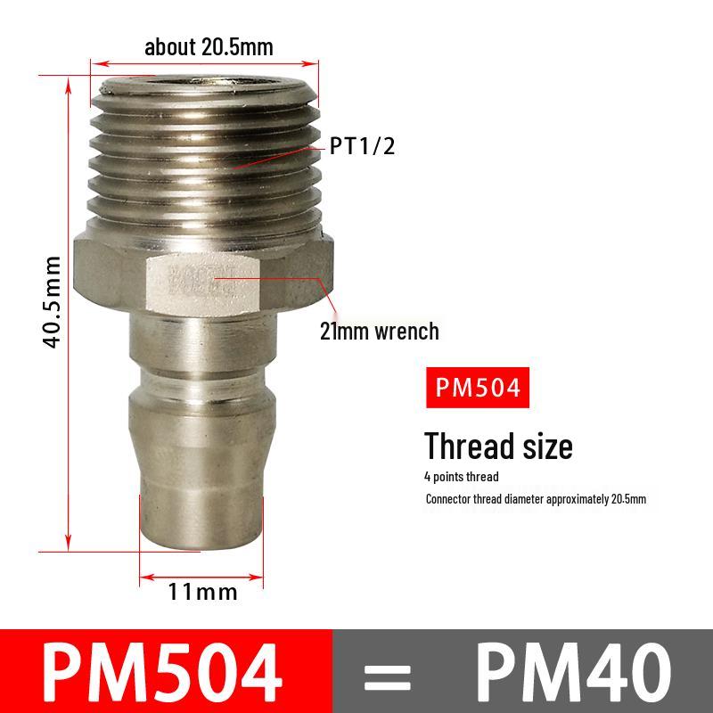 C-Type Pneumatic Quick Connector for Air Compressors and Oxygen Hoses