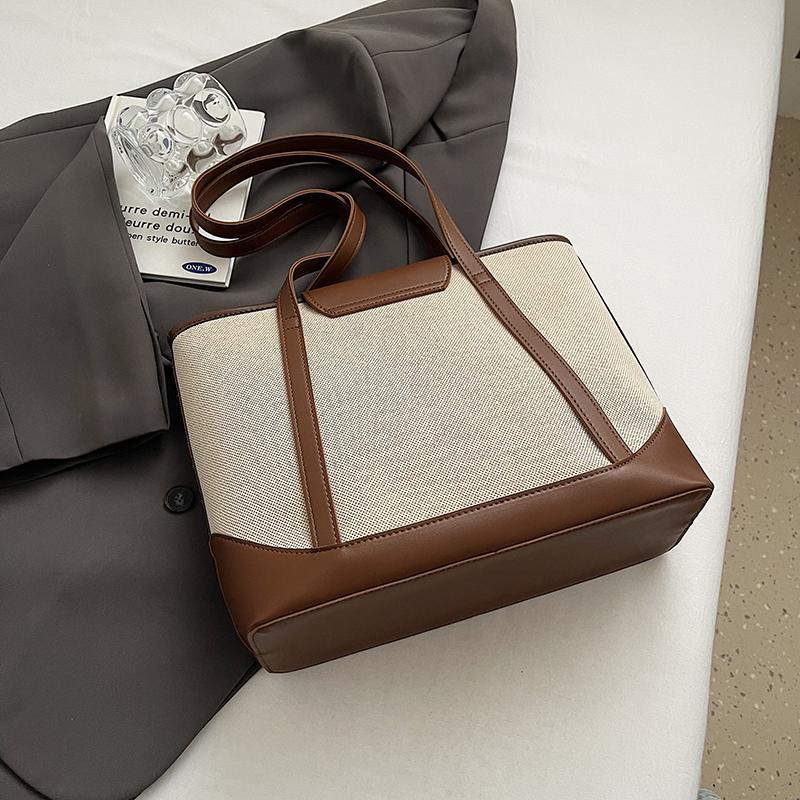 Piece for Travel, Casual Large-capacity Women's Bag, Fashionable Shoulder Bag, Work Clothing Bag, Canvas Versatile Tote Bag