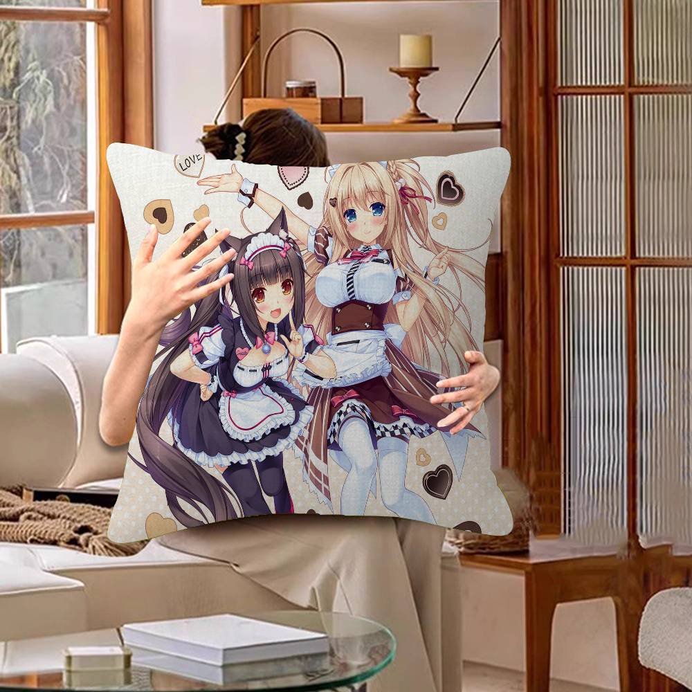 Cartoon Nekopara Pillow Anime Pillow Sofa Bed Head Pillow Cover Cushion Cover 45x45 Cm Fashion