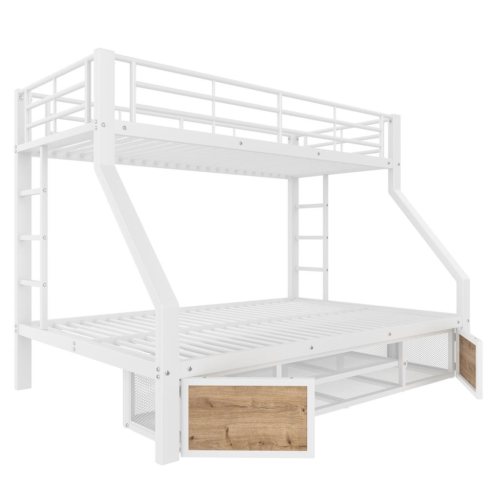 90 x 200 cm, 140 x 200 cm, litera, con zapatero, compartimentos de almacenamiento, barandilla de seguridad, escalera, certificado EN747, sin colchón, blanco