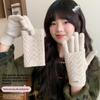 Keep Warm Five-finger Mittens Dual-purpose Cycling Gloves Fashion Knitted Gloves  Woman