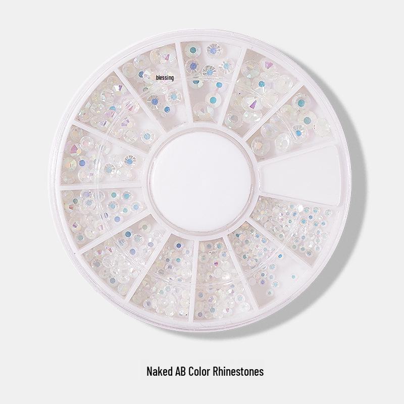 

Набор страз для дизайна ногтей: Коробка из 12 ячеек со стразами цвета шампанского серебристо-белого цвета разных размеров для блестящего украшения ногтей