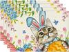 Happy Easter Placemats Set of 4 Bunny Tulip Pink Floral Heat Resistant Washable Farmhouse Place Mats for Dining Table Kitchen