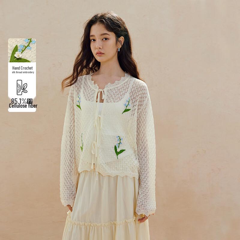 INMAN Handmade Crochet Knit Cardigan L