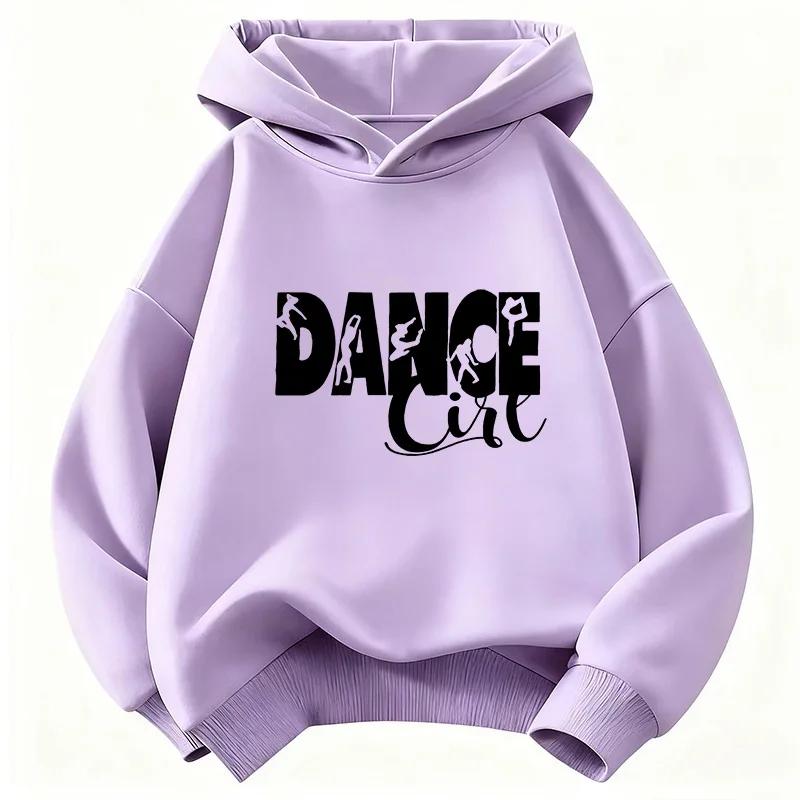 Dance Girl Letter Printed Hoodie Kids Children's Sweatshirt Hoody 90s Girls Autumn Winter Casual Hoodies