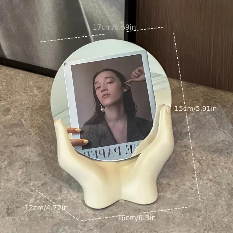 

Simple Hand Held Makeup Mirror Ornament Home Bedroom Makeup Table Desktop Creative Storage Decoration Ornament Gift