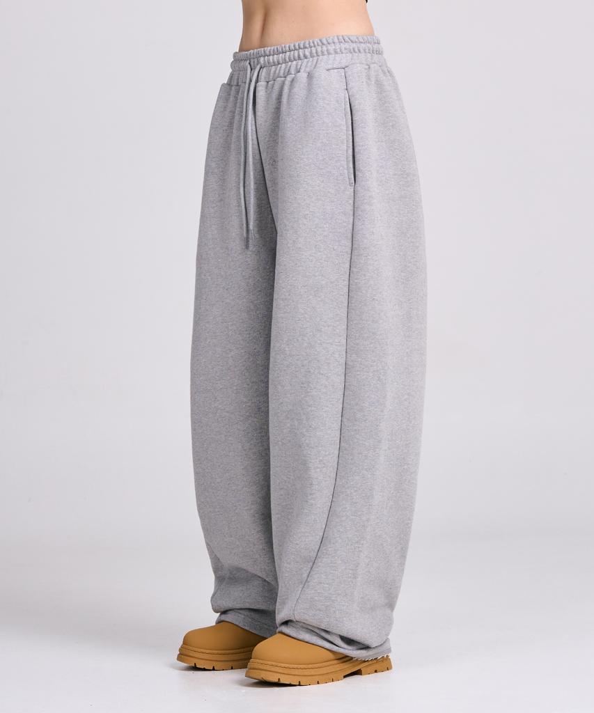 Osillos D20 One-Pleat Wide Loose Fit Sweatpants_Melange