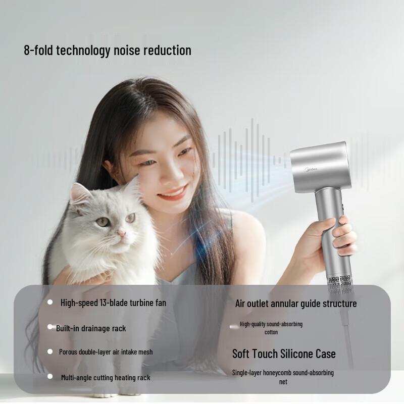 Midea High-Speed Ionic Hair Dryer CN plug (adapter included)
