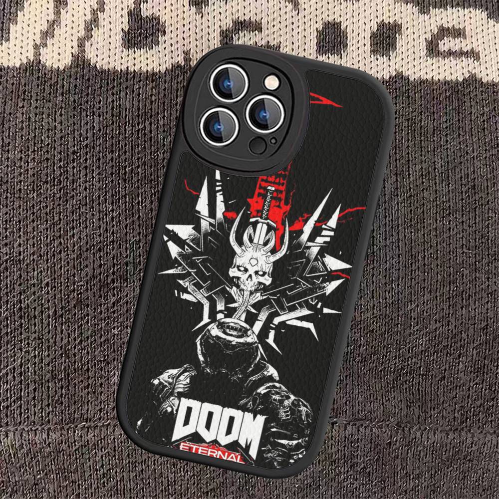 

Game D-DoomS E-Eternal Phone Case For iPhone 16 15 14 13 12 11 Pro Max Plus Mini Leather Cover iphone XS