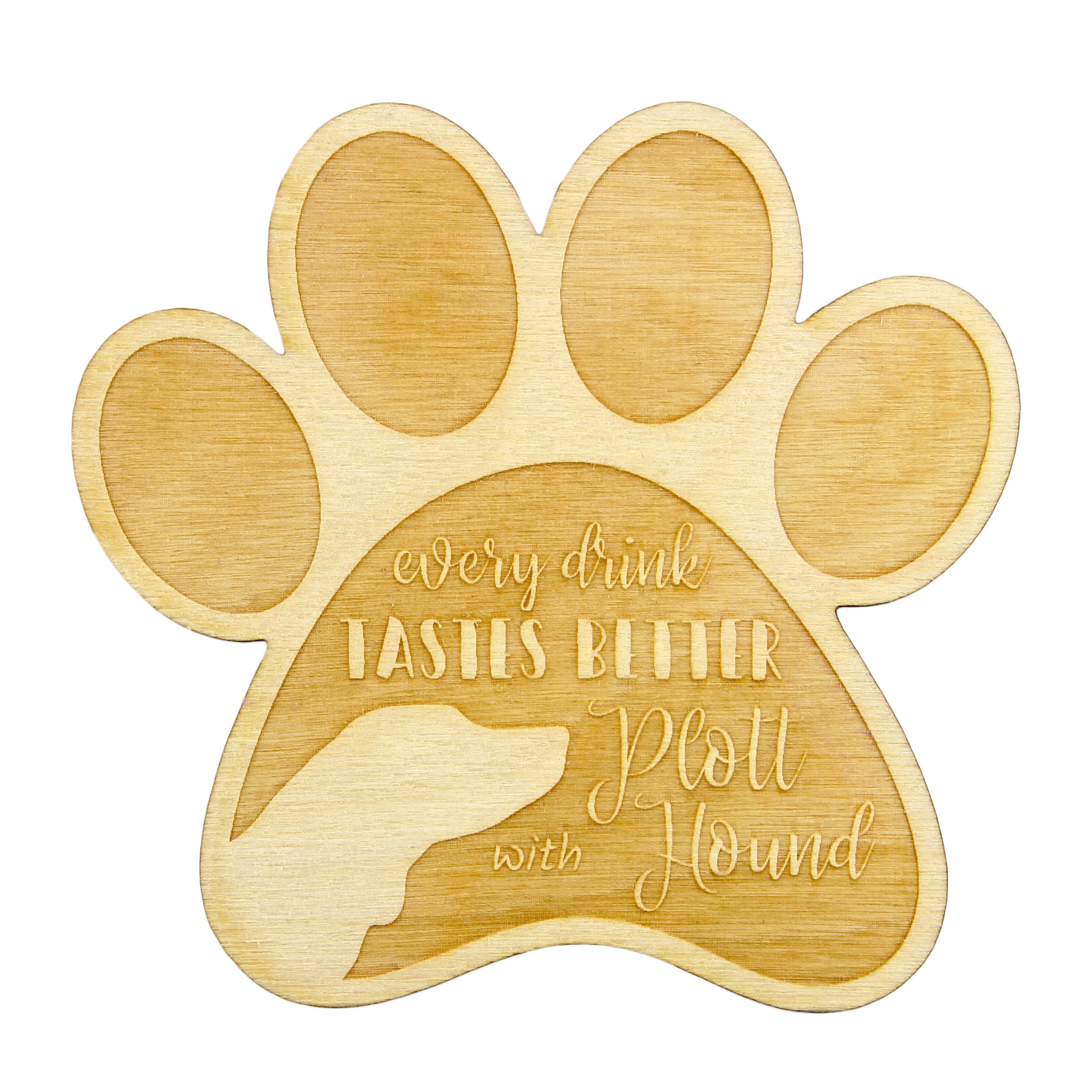 

Plott Hound - Mug coaster, engraved coaster with dog, gift for dog lover by Art-Dog brand