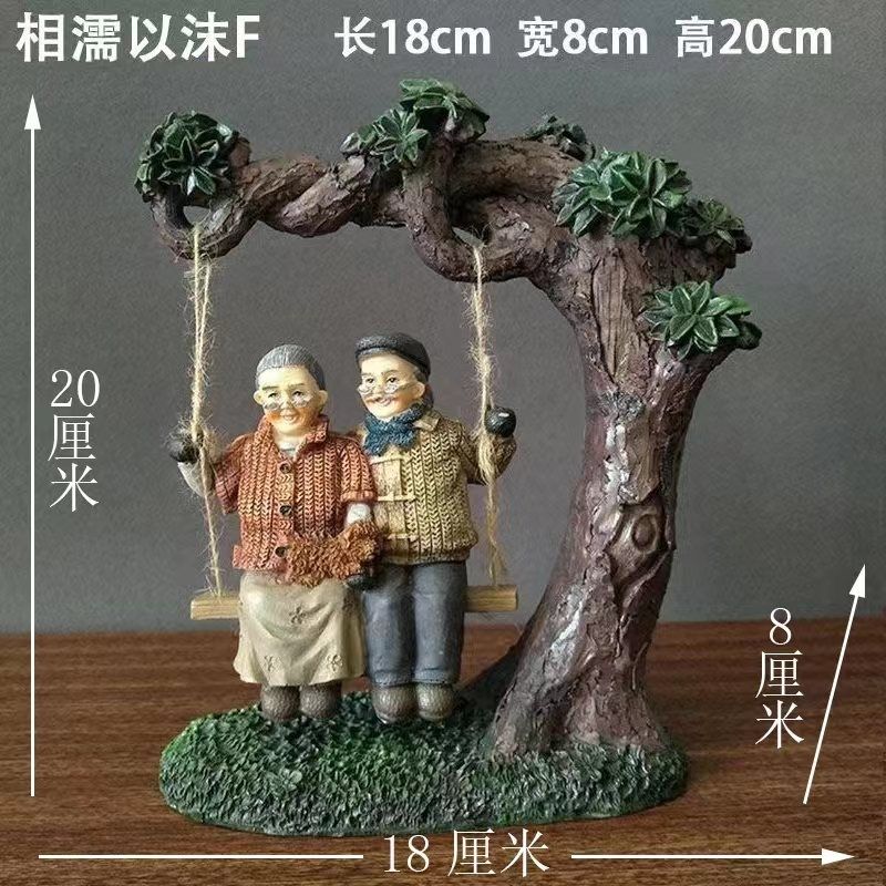 Europe Sweet Grandparents Resin Sculpture Accessories Art Wedding Anniversary Gifts Home Bedroom Desktop Statue Decoration Items