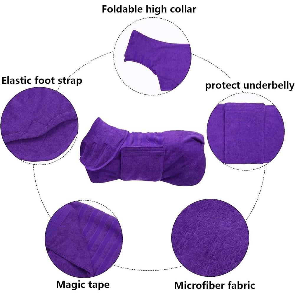 Absorbent Dog Bathrobe Coral Fleece Dog Clean Washcloth Dog Bath Towel  Dog Cat Pet Products