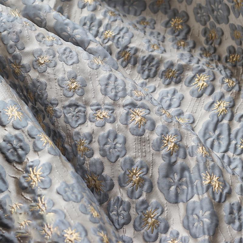 1m Gold Embossed Bubble Fabric Yarn Dyed Jacquard Patchwork Elegant Tutu Skirt Dress DIY Sewing Soft Cloth Home Decoration