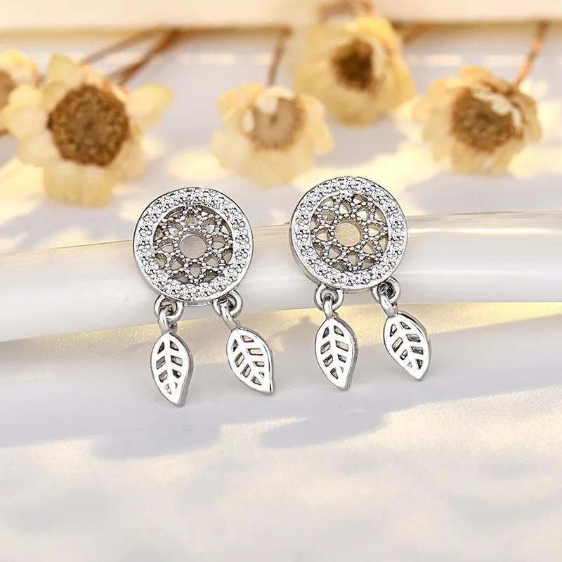 

Simple Female Earrings SIlver Needle Dream Catcher Small Earrings For Women Long Tassel Wedding Ear Statement Gift