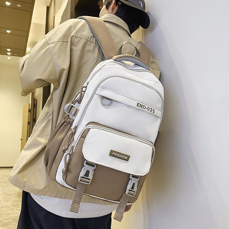 Schoolbag Color Matching Schoolbag 1011 New Middle and High School Large-capacity Casual Backpack Wear-resistant Practical Men's and Women's Backpack