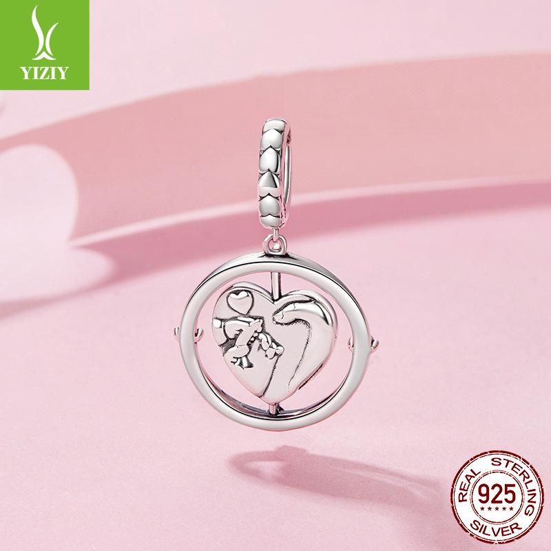 A Family Of Three Pendants Cross-Border E-Commerce 925 Silver Love String Beads Diy Bracelet Accessories Mother'S Day
