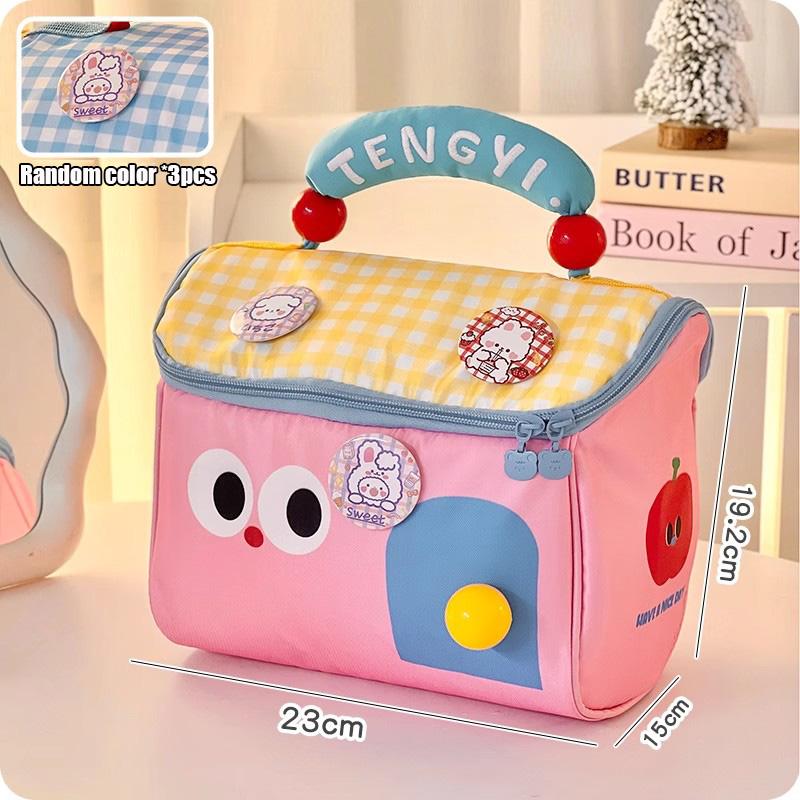 Cute Insulated Lunch Box Bag For Children Student Bento Bags Adult Office Worker Lunch Handbags Picnic Bags Cooler Ice Pack New