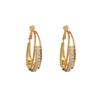 New trendy light luxury high-end metal ring earrings women's silver needle super flash crystal ear jewelry