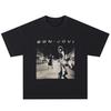 Bon Jovi T-Shirt Men's and Women's Short Sleeve Retro Metal Band Y2k Tops Luxury Brand T-shirt Summer Men Clothing Streetwear