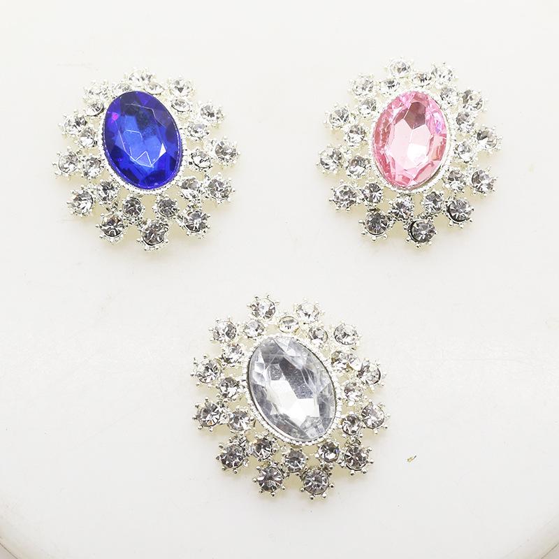 25x28mm Korean Alloy Rhinestone Acrylic Scarf Buckle Brooch