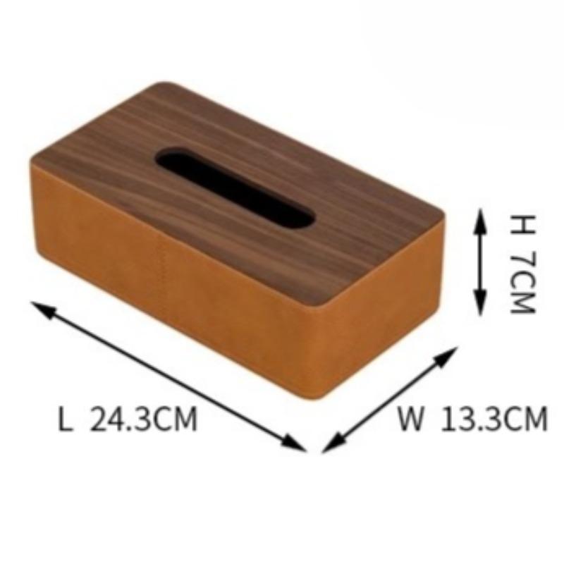 Wooden Tissue Box Leather Tissue Case Aesthetic Rectangular Napkin Boxes Elegant Luxury Napkin Storage Cases Table Decorations