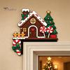 Christmas Party Supplies for House Wooden Door Topper Stickers, Seasonal Frame Decoration, L-shaped Corner Sign Holiday Home Wall Decor Items