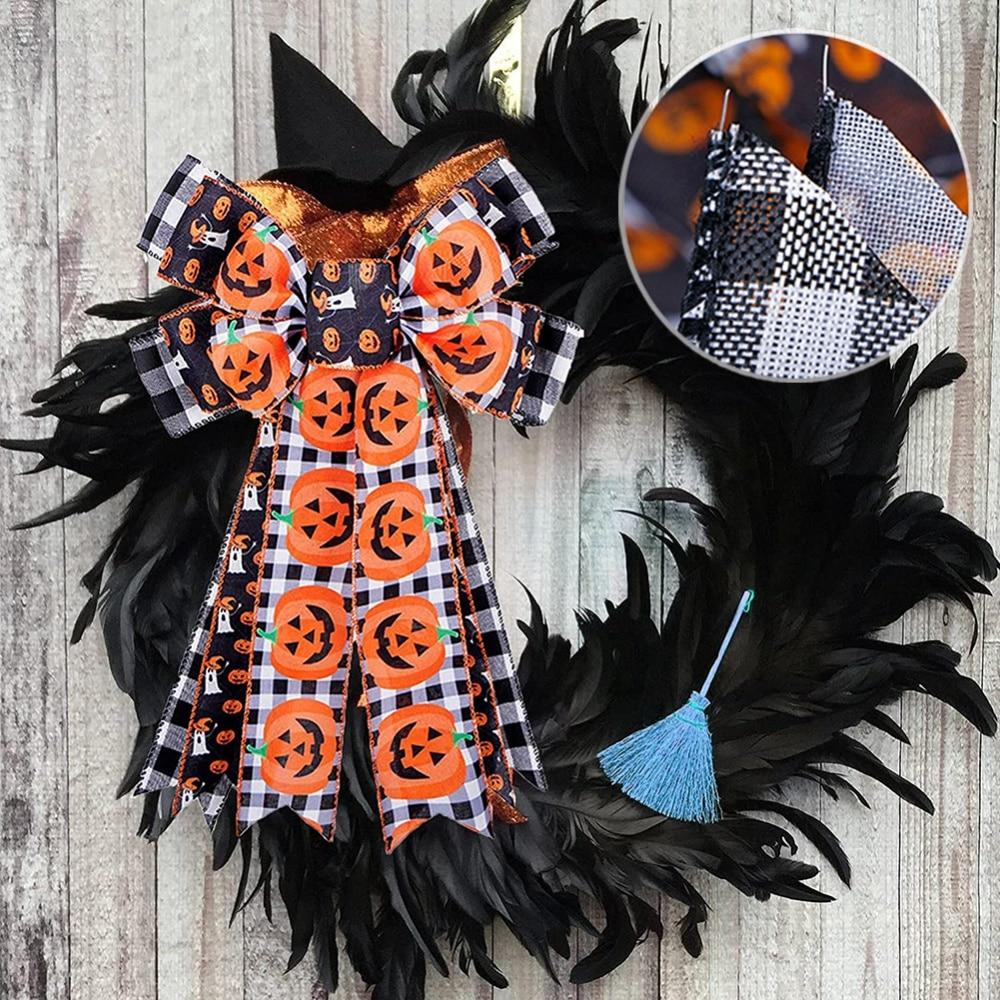 

Луки на День Благодарения, рождественские поделки, украшение в клетку «Баффало»