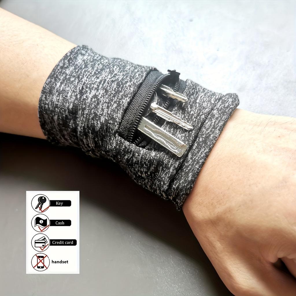 Fashionable Neutral Wrist Wallet Bags: Durable Polyester, Zipper Closure - Ideal for Gym, Running, Cycling & Travel - Available in Pink, Black & Gray