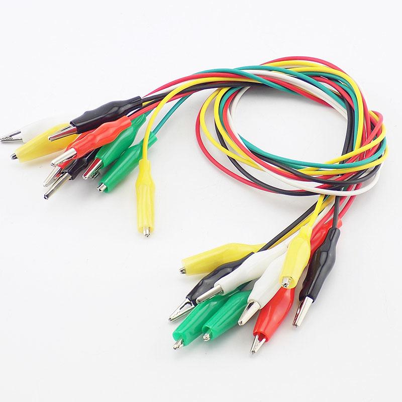 10pcs Alligator Crocodile Clips Cable Test Leads Jumper Wire Cord Electric Repair DIY Roach Clip Electrical Color Clips