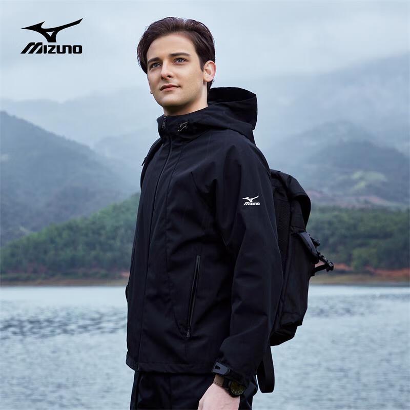 MIZUNO Unisex Outdoor Windproof Waterproof Hooded Windbreaker