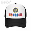 Mesh Cap Hut Mongolei Brief Flagge Emblem Trucker für Unisex WoUnisex geboren Alle Leute Retro Baseball Caps Cool