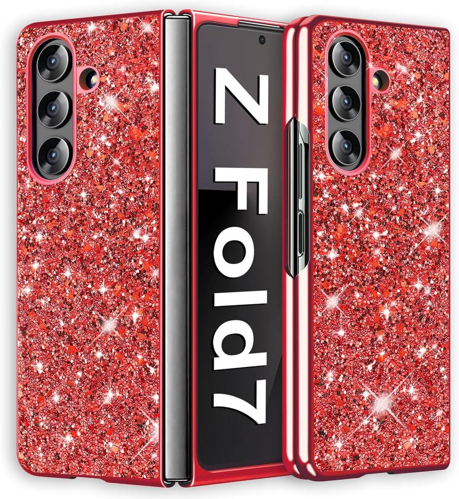 Applicable To Samsung ZFold8Ultra Glitter Sequin Mobile Phone Case Electroplating Anti-drop Flip7 Anti-drop Protective Case