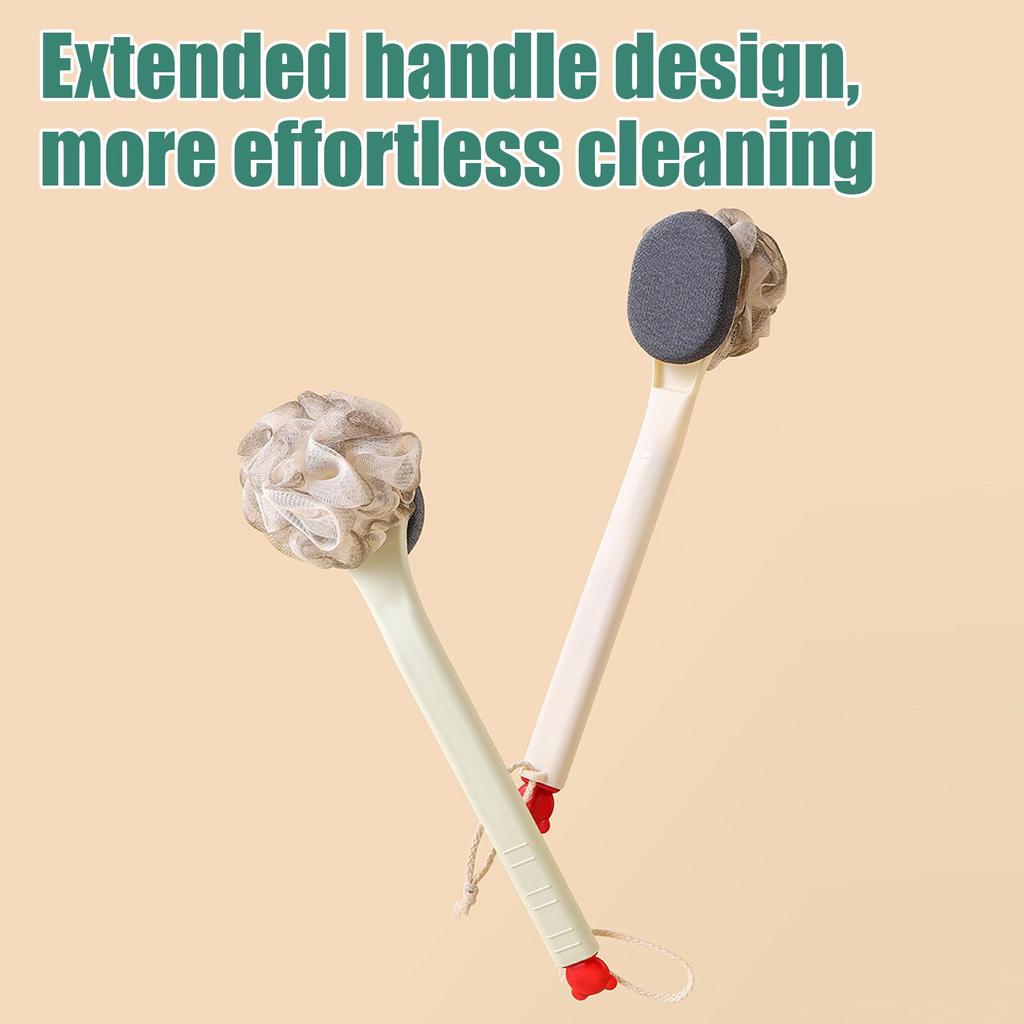 Bath Brush Long Handle For Shower Soft Bath Back Brush Long Handle For Shower Double-Sided Body Cleaning Exfoliator For Skin