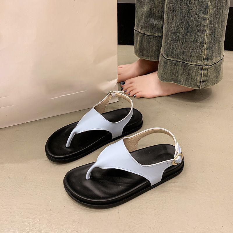 Retro style toe flat bottom outer slippers women's high sense temperament casual versatile cool slippers 2025 summer new