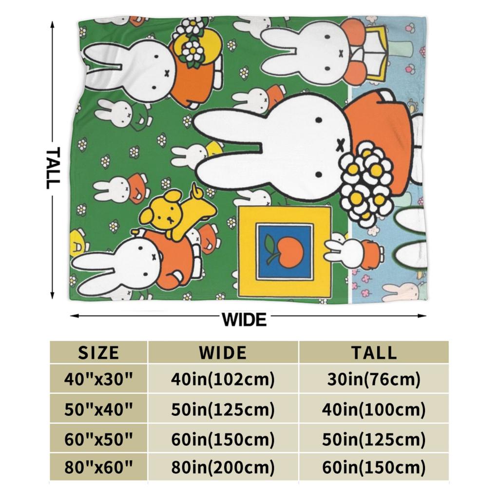 M-Miffys Cute Rabbit Blanket Cozy Soft  Throw Blankets for Bed 50x60 Inch Multiple Sizes Quilt
