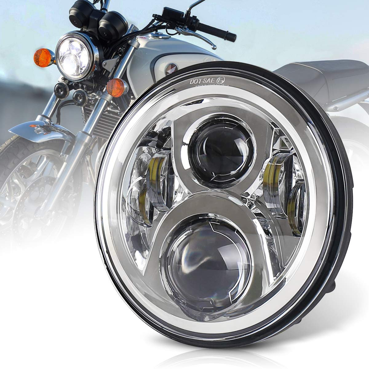 

Hornet 250 PXPART Headlight with Beam for Honda and Zephyr 400 Headlight, 7-inch Hi/Lo VTR250, X4, CB400sf, NC39, NC42, CB750,