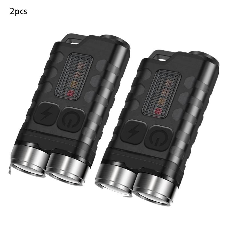 V3 Powerful EDC LED Keychain Flashlight 1000LM Mini Portable Work Light Type-C Rechargeable Torch Camping Fishing Pocket Lantern