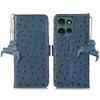 For Motorola Edge 50 Neo 5G/Moto S50 5G/Thinkphone 25 5G Case RFID Blocking Genuine Cow Leather Phone Case Ostrich Texture