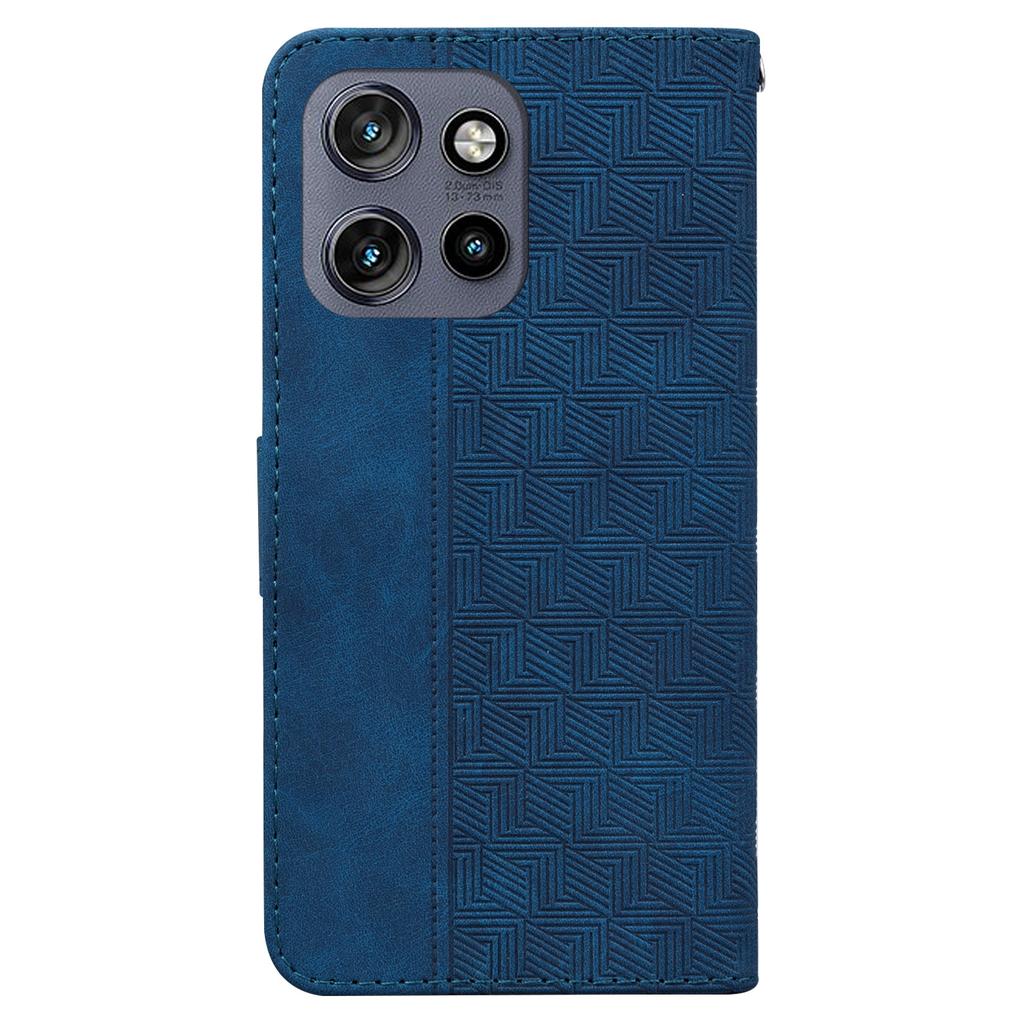For Motorola Edge 50 Neo 5G/Moto S50 5G/Thinkphone 25 5G Case Geometry Pattern Leather Wallet Phone Cover with Wrist Strap