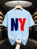 2026 New Pure Cotton Tshirt Statue Of Liberty In New York Print Crew Neck Short Sleeve Casual Top