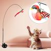 Interactive Teaser with Strong Suction Cup Base Bell & Detachable Bird Toy