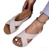 Fashion New Cross Strap Thick Soled Shoes Outdoor Solid Color Wedge Ladies Slippers Retro Beach Sandals Simple Comfortable Women's Shoes